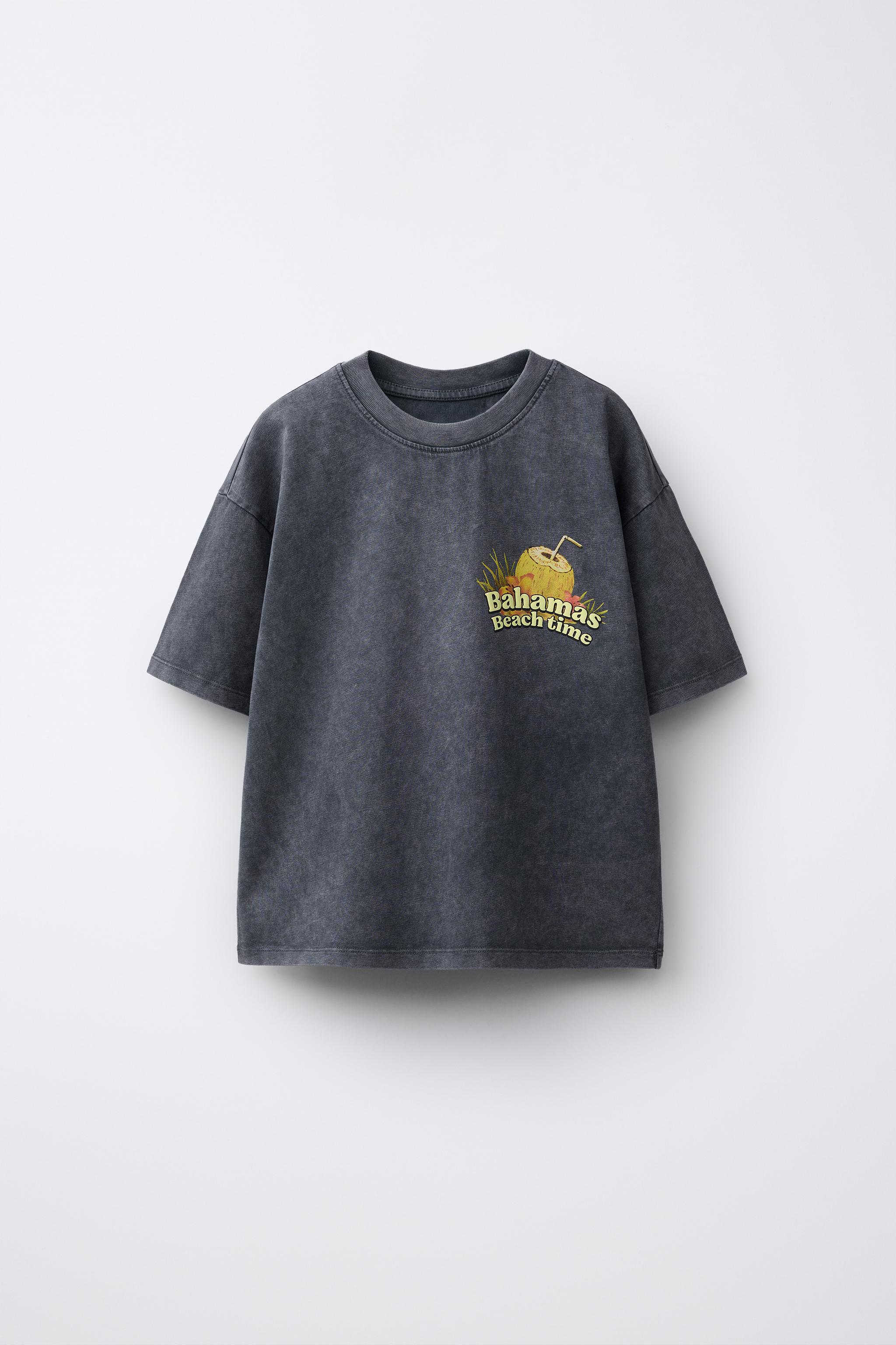 T-SHIRT TEINT EN PIÈCE IMPRIMÉ